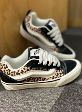 范斯vans knu skool豹纹面包鞋低帮男女情侣板鞋VN000E9XYY6