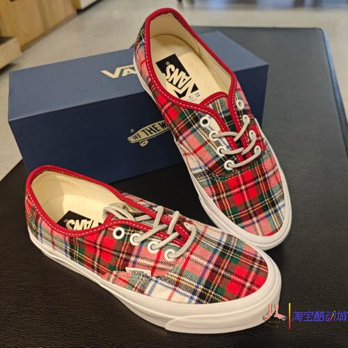 范斯vans authentic premium苏格兰纹低帮帆布鞋VN000D5K7ZG