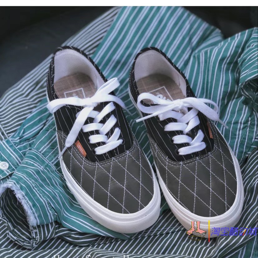 vans范斯黑绿拼接日系休闲鞋