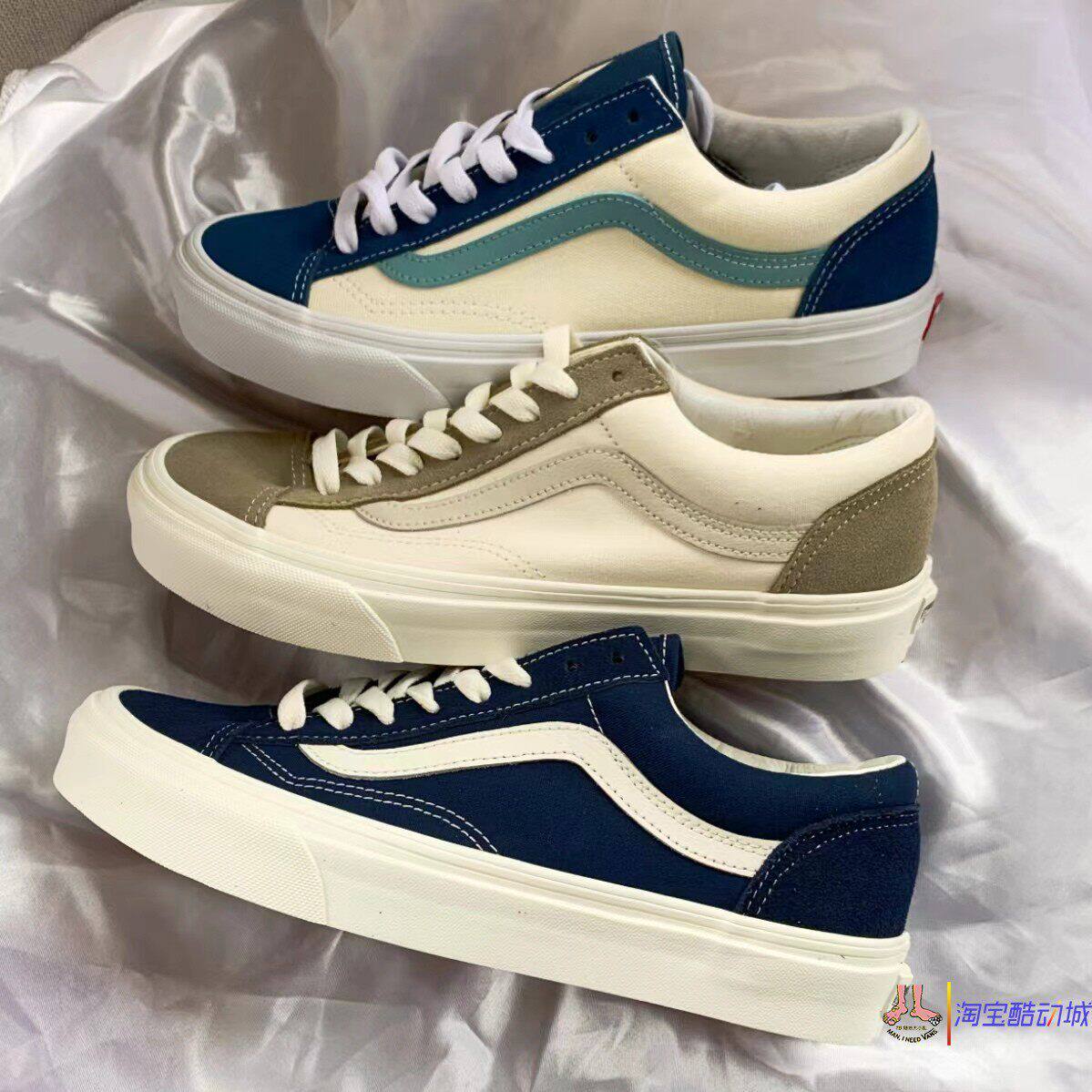 范斯vans style 36藏蓝汽水滑板鞋低帮男女情侣帆布鞋VN0A3DZ3RFL图片