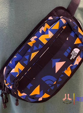 现货北面the north face徽标拉链腰包斜挎包单肩包蓝色NN2HN65D