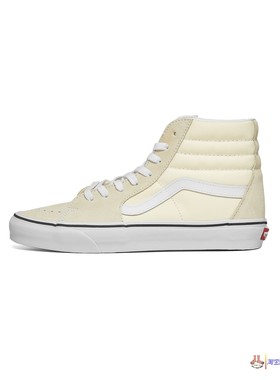现货VANS范斯SK8-HI高帮米黄色休闲运动翻毛帆布鞋 VN0A4U3CFRL