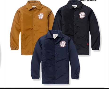 现货教练夹克vans黑色上衣