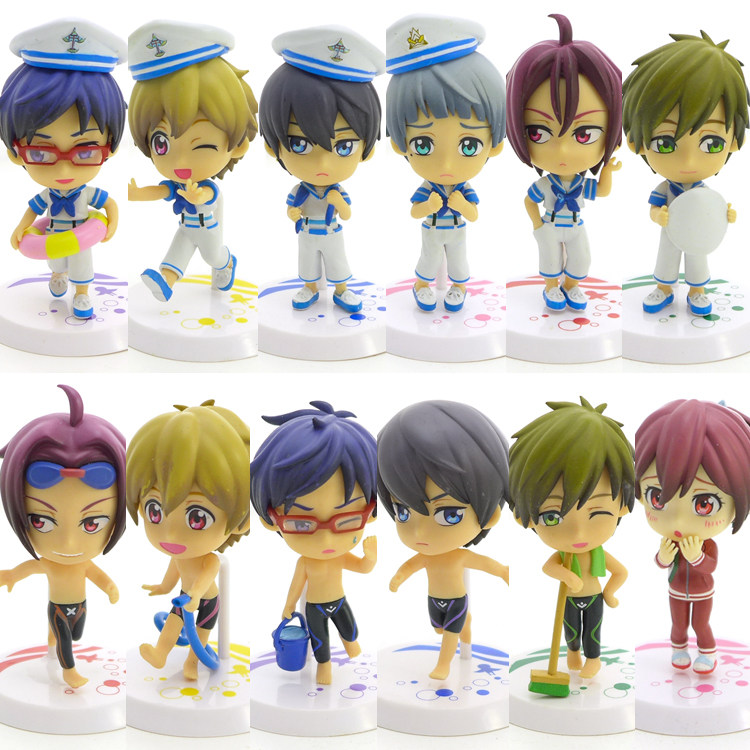 男子游泳部 正版散货 盒蛋粘土手办景品 七濑遥 松冈凛水手服海军