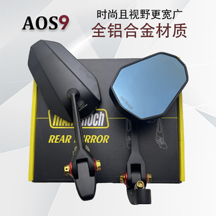 aos9后视镜适用于九号小牛极核9号电动车摩托踏板4全铝合金反光镜