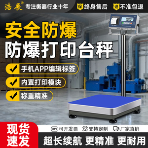 防爆电子秤带打印功能本安型化工厂称重油漆带证书检验150kg300kg
