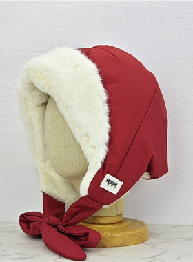 小红帽子雷锋帽套头帽加绒护耳防风防寒保暖帽女学生巴拉克拉法帽