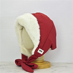 小红帽子雷锋帽套头帽加绒护耳防风防寒保暖帽女学生巴拉克拉法帽