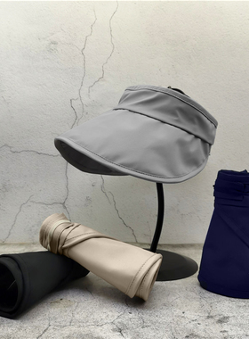 鸭舌帽子空顶帽夏季运动女大头围遮阳帽防紫外线防晒帽男可折叠