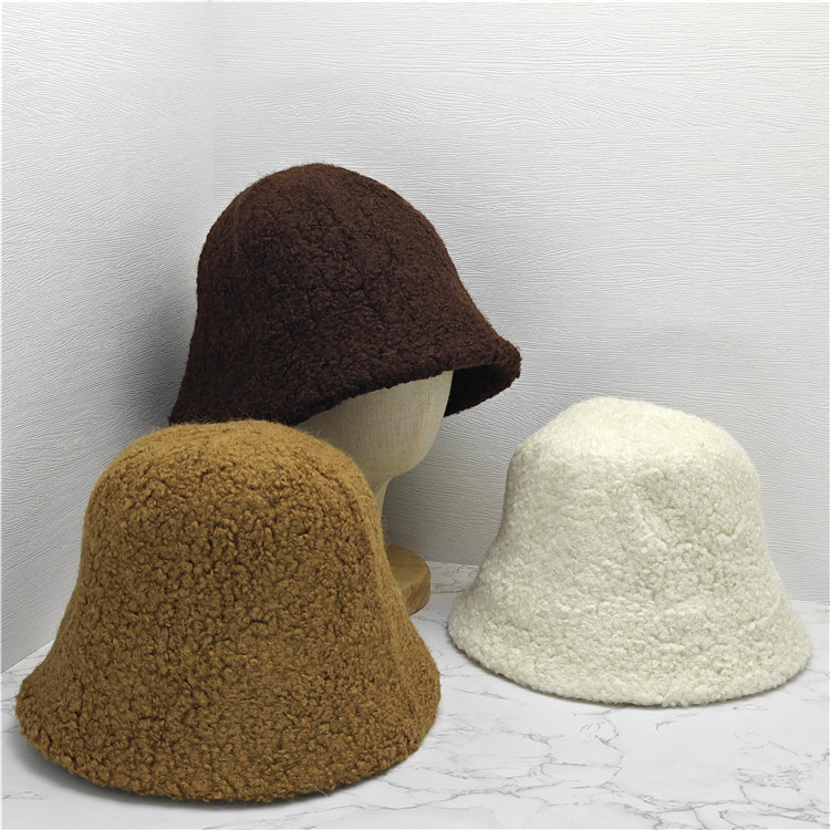 水桶帽户外文艺女秋冬羊毛