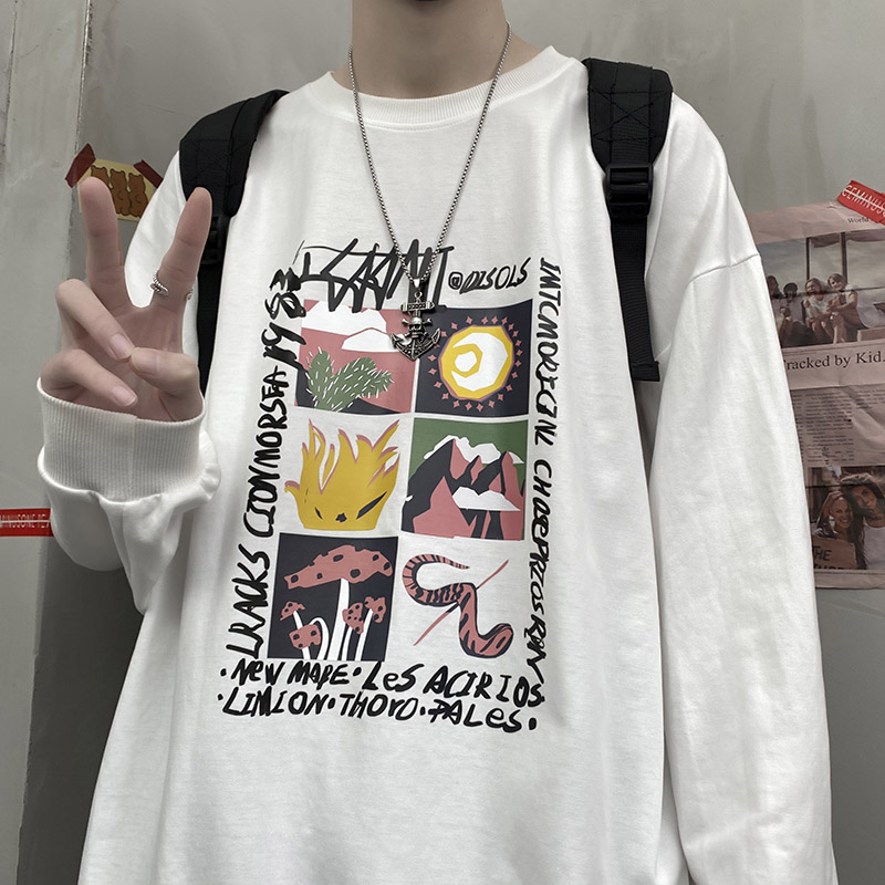 Dark black inner 55% cotton 45% polyester spring new sweater top