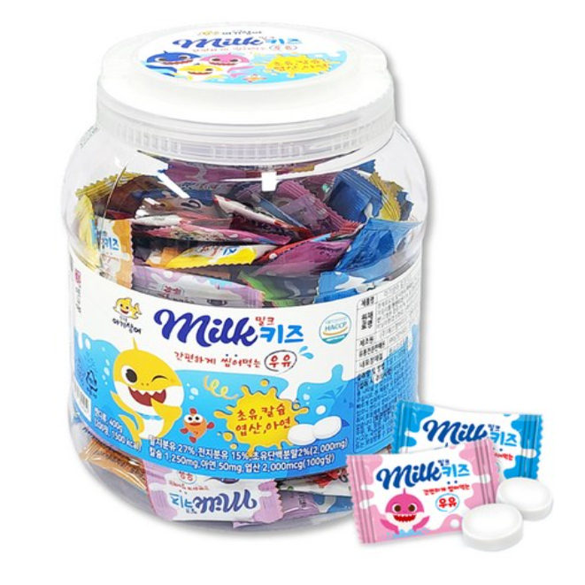 韩国直邮pinkfong碰碰狐儿童宝宝成长milk牛奶糖200粒