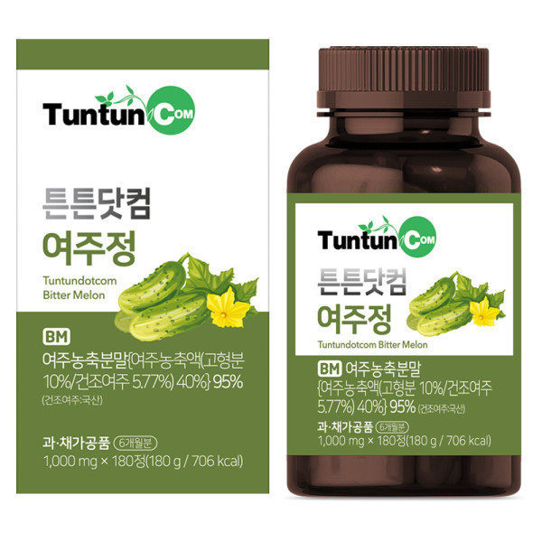 韩国直邮tuntun苦瓜粉末果蔬提取浓天然夏日清凉解暑180粒