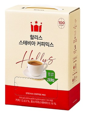 韩国直邮hollys无糖stevia甜叶菊三合一混合咖啡9.5g低卡