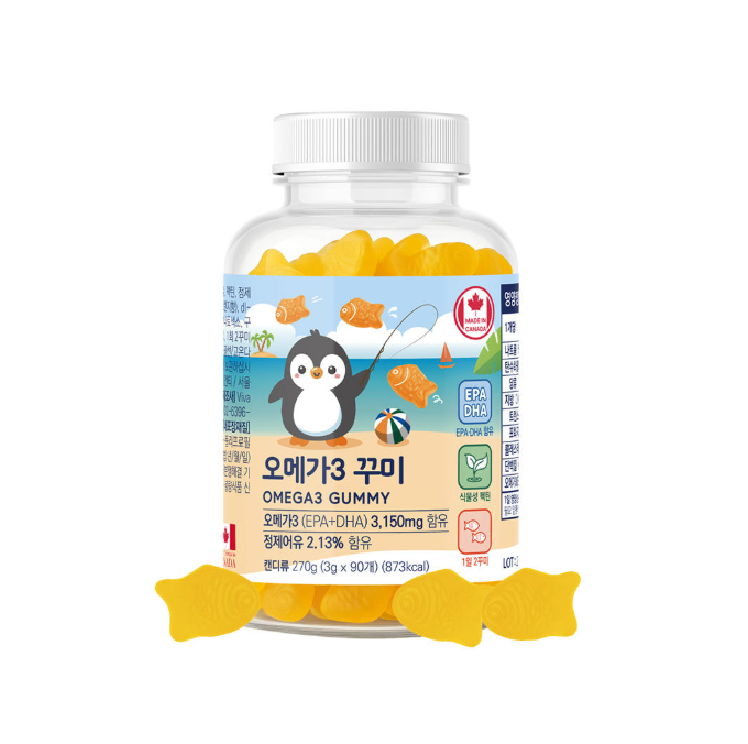韩国直邮naturegrand鱼油儿童Omega3软糖DHA和EPA加拿大产90粒