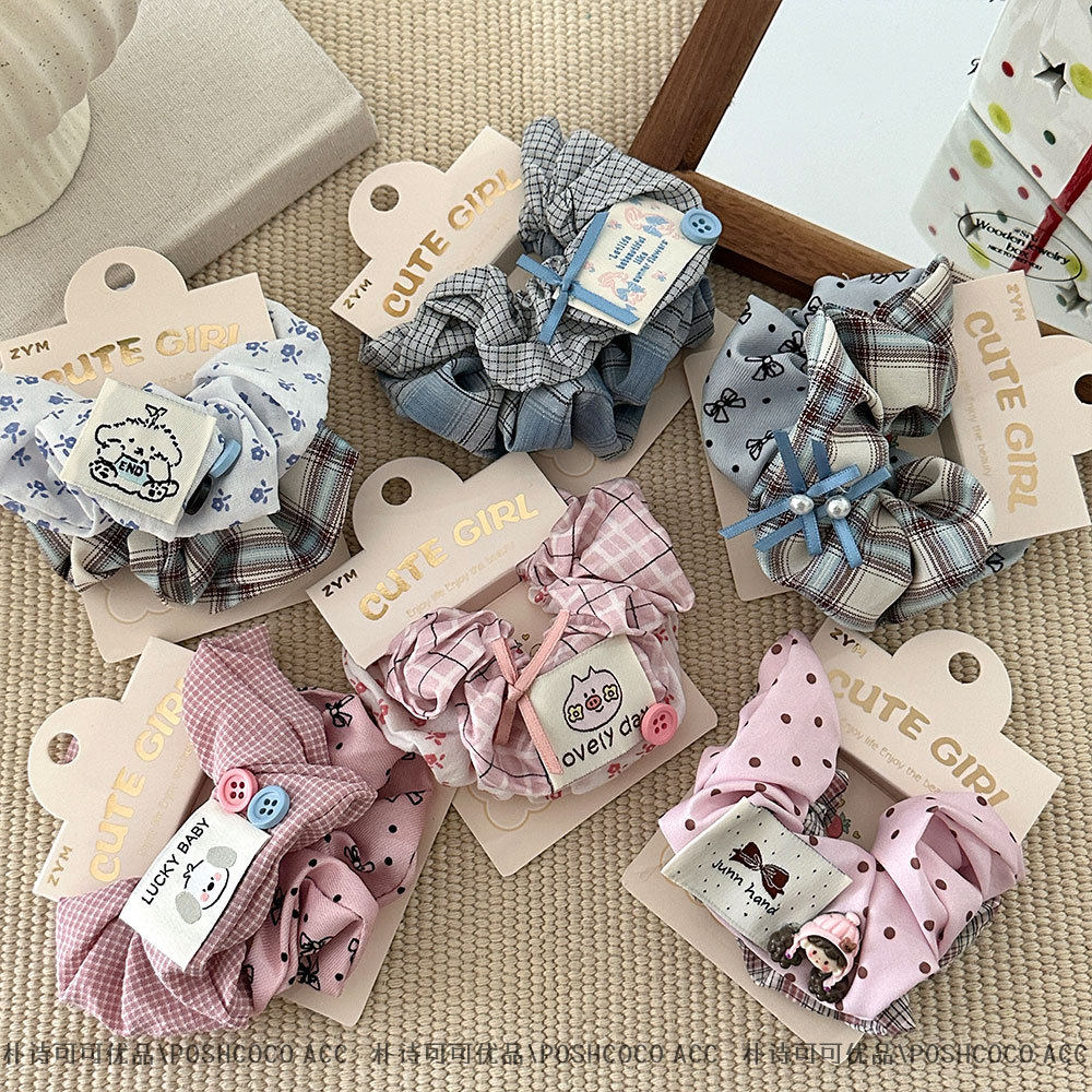 2根装甜美亲子布艺印花大肠发圈少女心马尾皮筋好看布贴纽扣头饰,饰品/流行首饰/时尚饰品新,发饰,淘宝优惠券,粉丝福利购,淘宝优惠卷