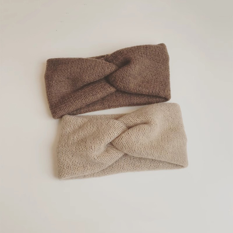 复古秋冬毛线交叉发带编织针织头巾发箍甜美百搭宽边头饰森女韩国