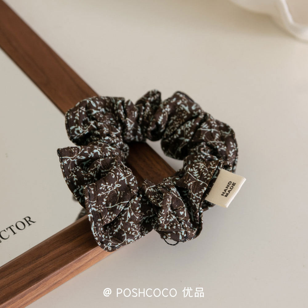韩版小碎花布艺小肠发圈简约百搭不伤发扎头发马尾头绳头花发饰女
