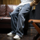 休闲长裤 重磅雪尼尔直筒卫裤 子冬季 男士 男秋冬宽松潮牌ins大码 裤