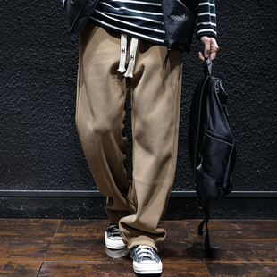 男士 男宽松潮牌运动裤 大码 卫裤 冬季 秋冬男裤 加绒直筒雪尼尔休闲裤