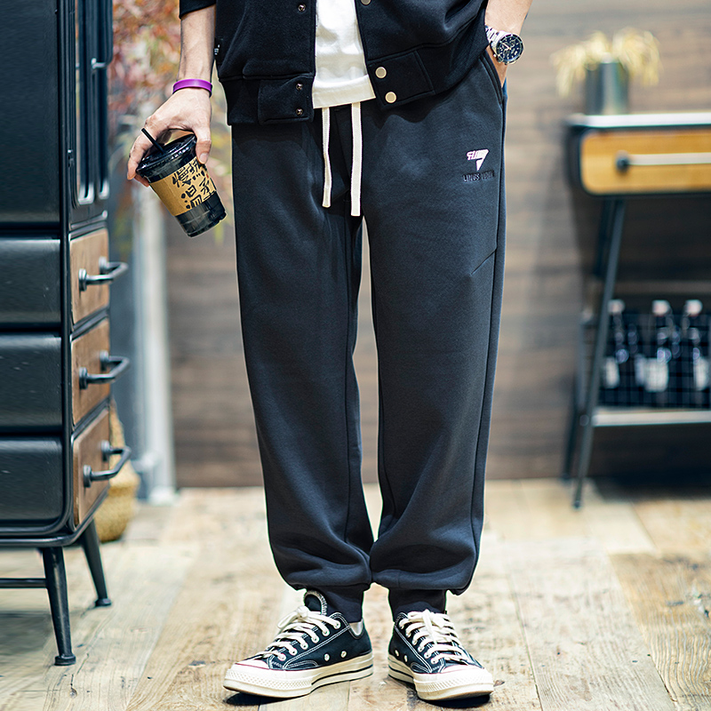 冬季加绒加厚宽松束脚卫裤