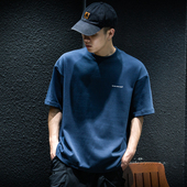 300g重磅简约短袖 胖子潮流百搭体恤夏季 t恤男宽松潮牌ins大码 半袖