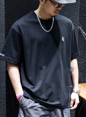 270g重磅美式简约短袖t恤男夏季宽松潮牌大码半袖男生纯棉体恤潮