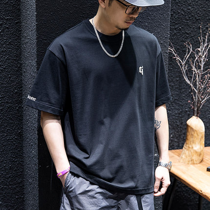 270g重磅美式简约短袖t恤男夏季宽松潮牌大码半袖男生纯棉体恤潮