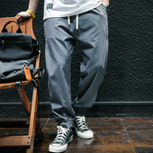 薄款 冰丝休闲裤 男宽松潮牌ins大码 2025夏季 胖子潮流百搭束脚裤 潮