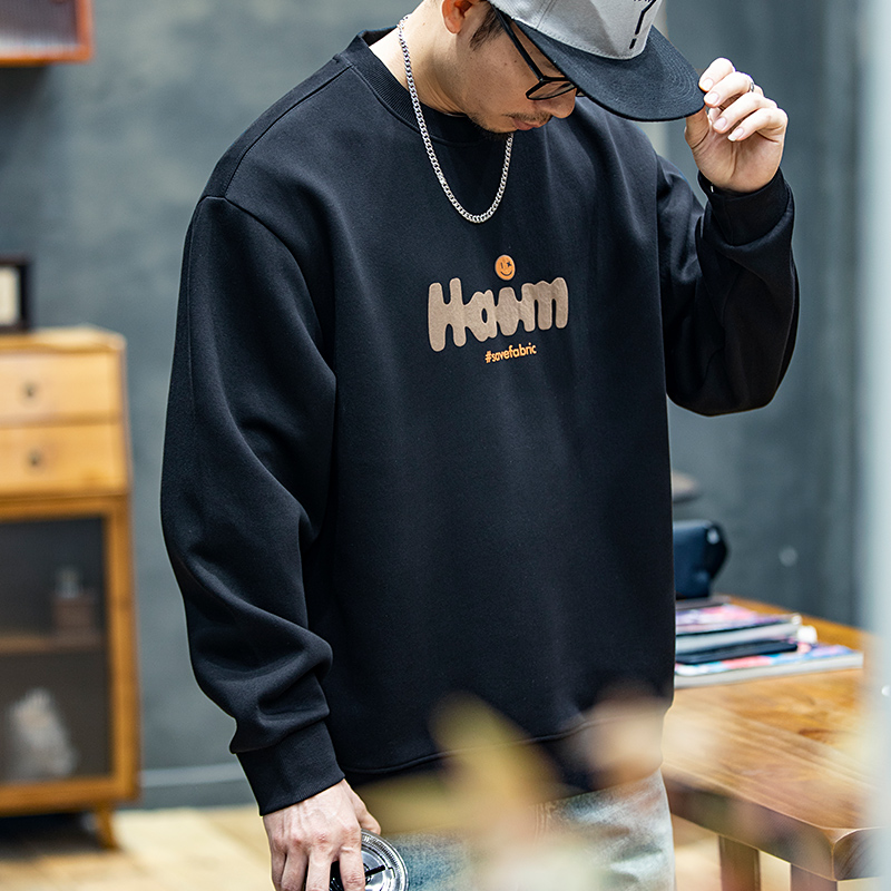 加绒加厚发泡印花卫衣