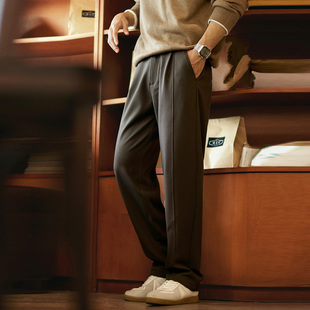 百搭弹力保暖长裤 冬季 男2025新款 430g秋冬毛呢通勤小直筒休闲裤