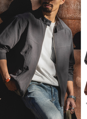 美式复古G9哈灵顿立领夹克男2026春季新款宽松大码拼接休闲外套潮