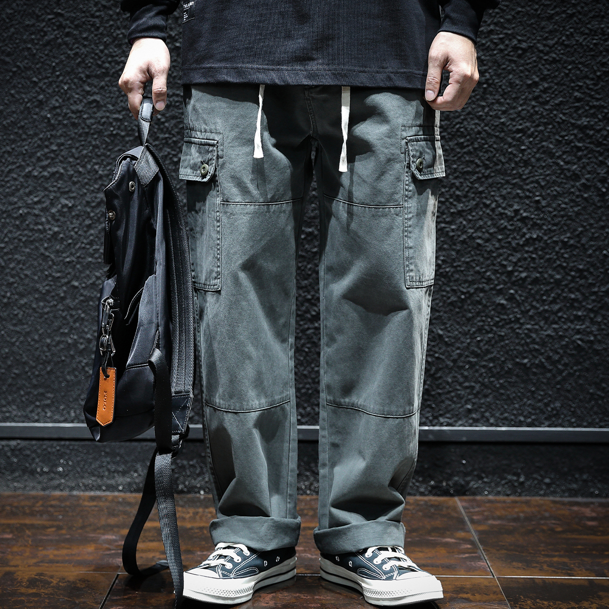 直筒休闲裤男宽松潮ins大码裤子