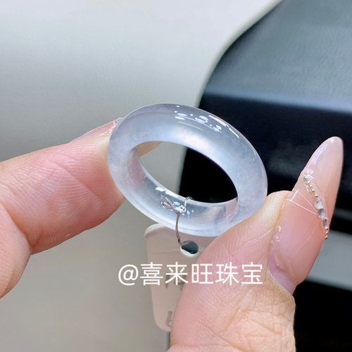 冰透种白冰高冰种玉石戒指指环