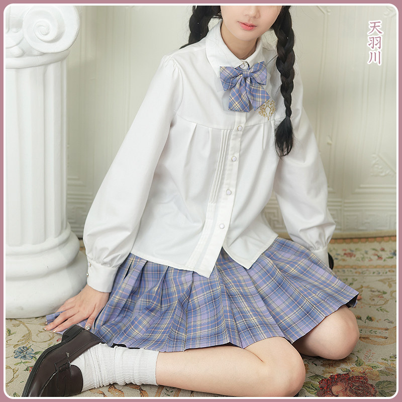 [TIANYUCHUAN JK] JK UNIFORM SUIT PLAID SKIRT LONG-SLEEVED SHIRT SMALL THING SPRING AND SUMMER HALF-LENGTH SKIRT LIMITED-TIME BENEFITS