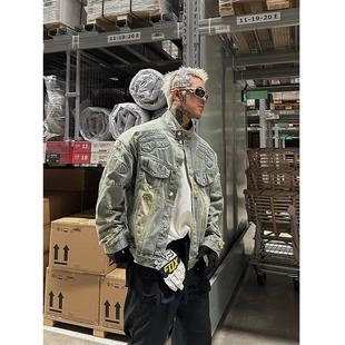 跨境秋季外套男款潮超火网红韩版百搭牛仔夹克jean jacket
