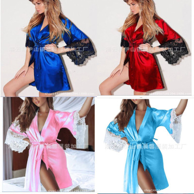 欧美睡袍性感透视浴袍Pajamas