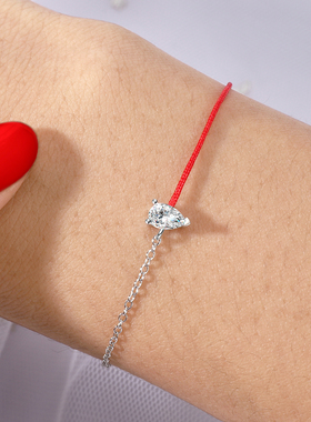 Moonmory 925 Sterling Silver CZ Big Crystal Redline Silver B