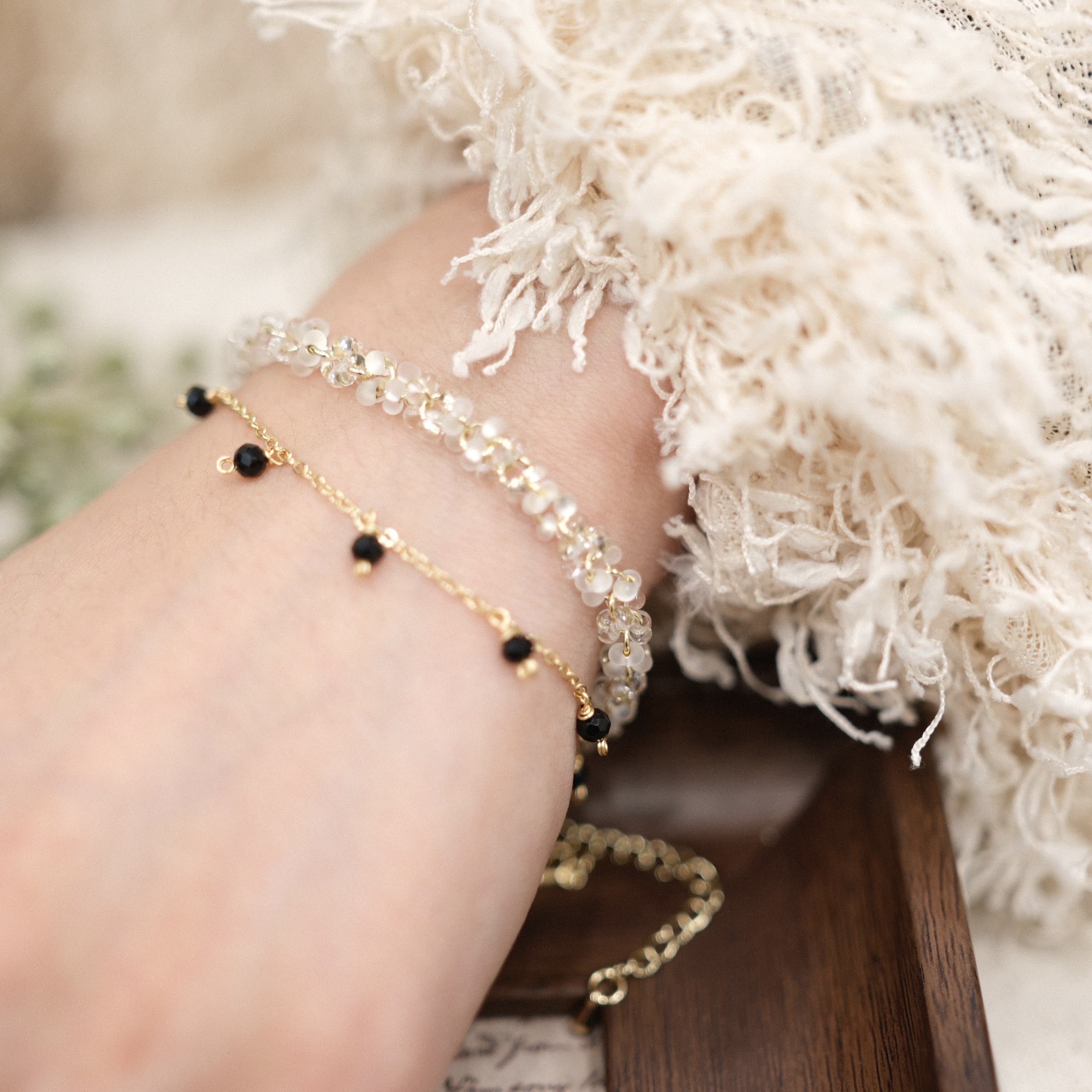 kari show日系ins风小众设计精致轻奢高级感串珠碧玺叠戴手链