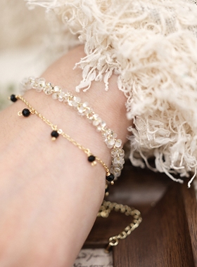 kari show日系ins风小众设计精致轻奢高级感串珠碧玺叠戴手链