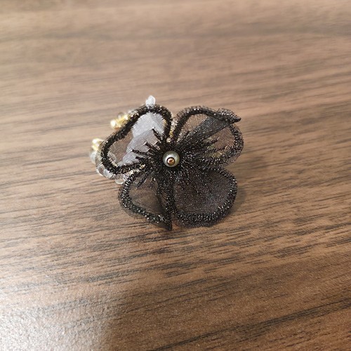 kari show手作客订多色入温柔刺绣蕾丝金线花朵棉花珠耳骨夹