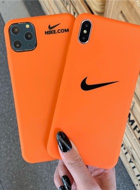 夏日16橙色13适用苹果11pro手机壳xr软17p/8plus12nike男女xsmax潮牌勾勾防摔x防滑TPU软ins保护套15超薄直边