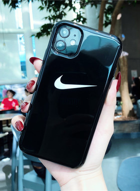 黑色16适用苹果11 pro手机壳软7p/8plus果冻12nike男女xs max潮牌xr勾勾防摔x潮牌TPU软ins保护套15超薄防滑