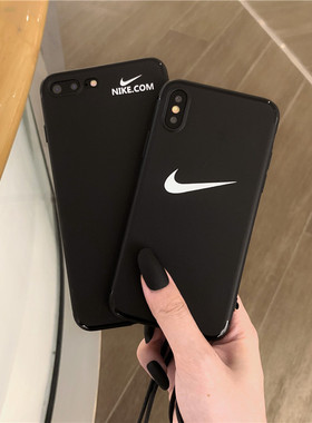 ins黑色16适用苹果13pro手机壳xr软17/8plus超薄11nike男女xsmax潮12勾勾防摔x潮牌TPU软ins保护套15超薄圆边