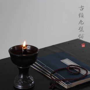 复古油灯供佛灯盏古代酥油灯仿古陶瓷烛台中式古典家居装饰
