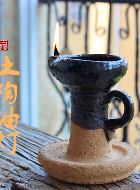 手工民国风陶瓷老式禅意煤油灯