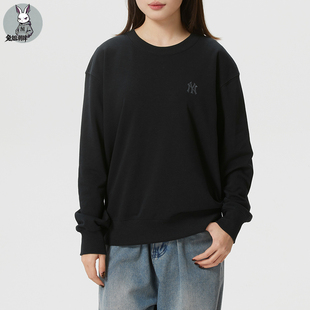 MLB专柜男女情侣26新款NY刺绣男女宽松休闲纯色小标圆领卫衣MTB01