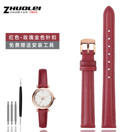 代用适用7色适配FOSSIL化石手表带女小号简约真皮带ES4502/4699/4