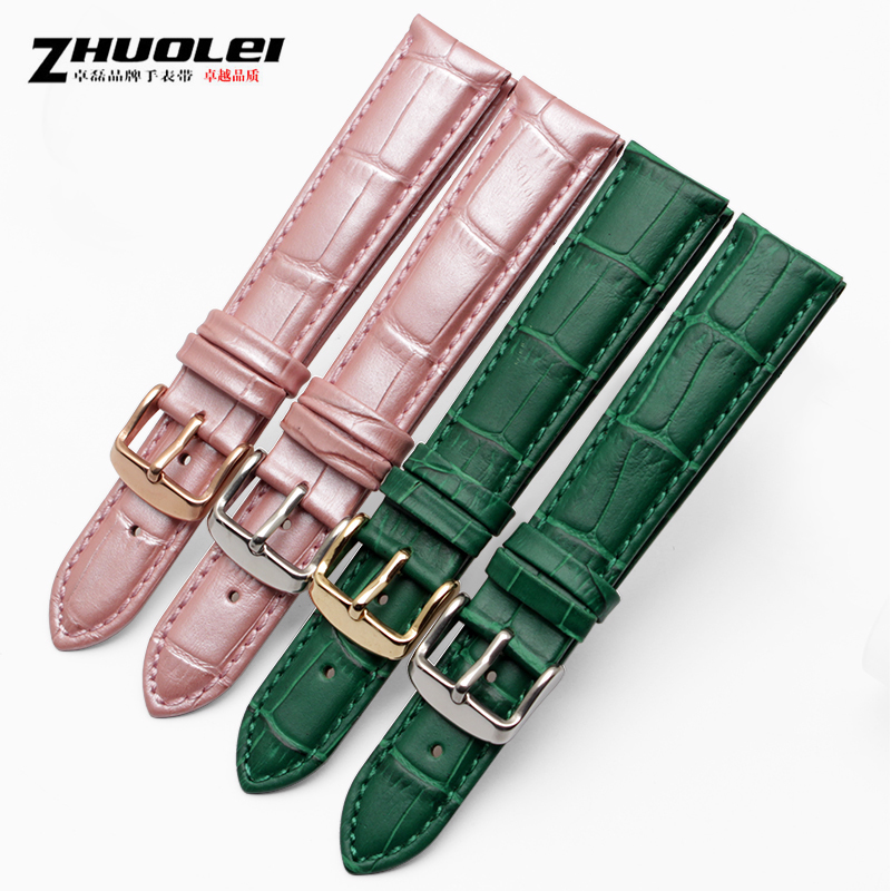 卓磊真皮表带扣款绿色荧光