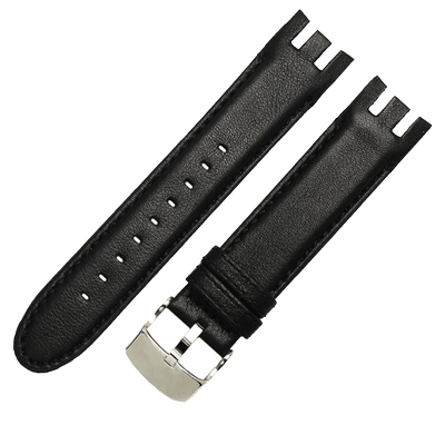 适配凹凸口真皮表带斯沃琪